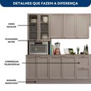 Ver imagem 4 de Cozinha Modulada Americana com Cristaleira 7 Peças 280cm Unna Poliman Móveis