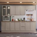Ver imagem 1 de Cozinha Modulada Americana com Cristaleira 7 Peças 280cm Unna Poliman Móveis