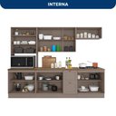 Ver imagem 6 de Cozinha Modulada Americana com Cristaleira 7 Peças 280cm Unna Poliman Móveis