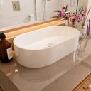 Ver imagem 1 de Cuba Pia de Apoio para Banheiro Diamante em Mármore Sintético Acabamento Brilhante