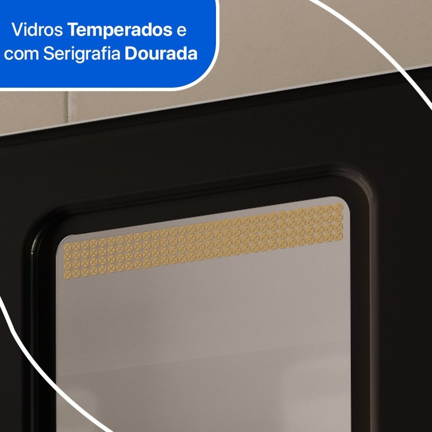 Armário de Cozinha Aéreo 3 Portas com Vidro Ágata - 6