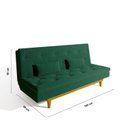 Ver imagem 3 de Sofá Cama 3 Lugares em Suede Tokio Yescasa Verde