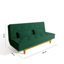Ver imagem 3 de Sofá Cama 3 Lugares em Suede Tokio Yescasa Verde