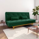 Ver imagem 1 de Sofá Cama 3 Lugares em Suede Tokio Yescasa Verde