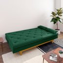 Ver imagem 2 de Sofá Cama 3 Lugares em Suede Tokio Yescasa Verde