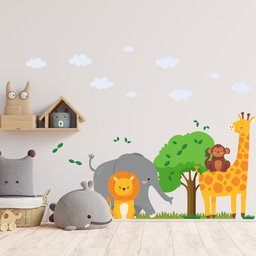 Adesivo De Parede Decorativo Infantil Safari na Savana - 1