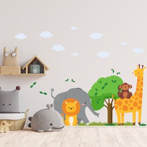 Adesivo De Parede Decorativo Infantil Safari na Savana