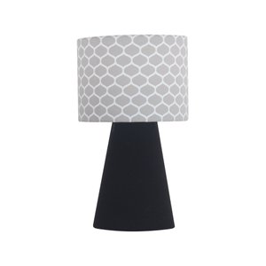abajur elegance poptem tecido estampado preto e honey luminária mesa cúpula cabeceira quarto sala in