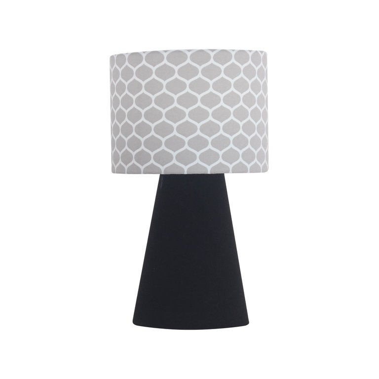 abajur elegance poptem tecido estampado preto e honey luminária mesa cúpula cabeceira quarto sala in