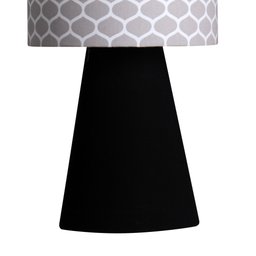 abajur elegance poptem tecido estampado preto e honey luminária mesa cúpula cabeceira quarto sala in - 5
