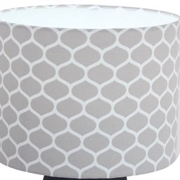 abajur elegance poptem tecido estampado preto e honey luminária mesa cúpula cabeceira quarto sala in - 4