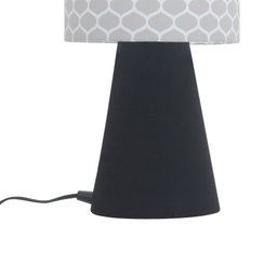 abajur elegance poptem tecido estampado preto e honey luminária mesa cúpula cabeceira quarto sala in - 3