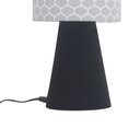 Ver imagem 3 de abajur elegance poptem tecido estampado preto e honey luminária mesa cúpula cabeceira quarto sala in