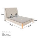 Ver imagem 3 de Cama Casal Estofada com Cabeceira e 2 Mesas de Cabeceira Mdf Cor:veludo Creme com Luna