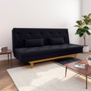 Ver imagem 1 de Sofá Cama 3 Lugares em Suede Tokio Yescasa Preto