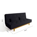 Ver imagem 3 de Sofá Cama 3 Lugares em Suede Tokio Yescasa Preto