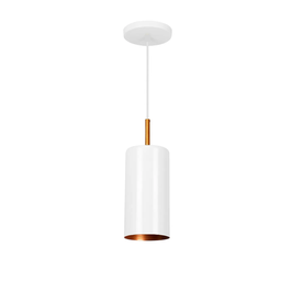 Lustre Pendente Moderno Bilboque Cilídrico PQ Br Fosco Cobre - 2