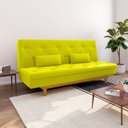 Ver imagem 1 de Sofá Cama Suede 3 Lugares Tokio Yescasa Amarelo