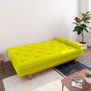 Ver imagem 2 de Sofá Cama Suede 3 Lugares Tokio Yescasa Amarelo