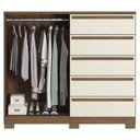 Ver imagem 2 de Cômoda 2 Portas 5 Gavetas Málaga Gold com Pés Bege/Jatobá/Areia