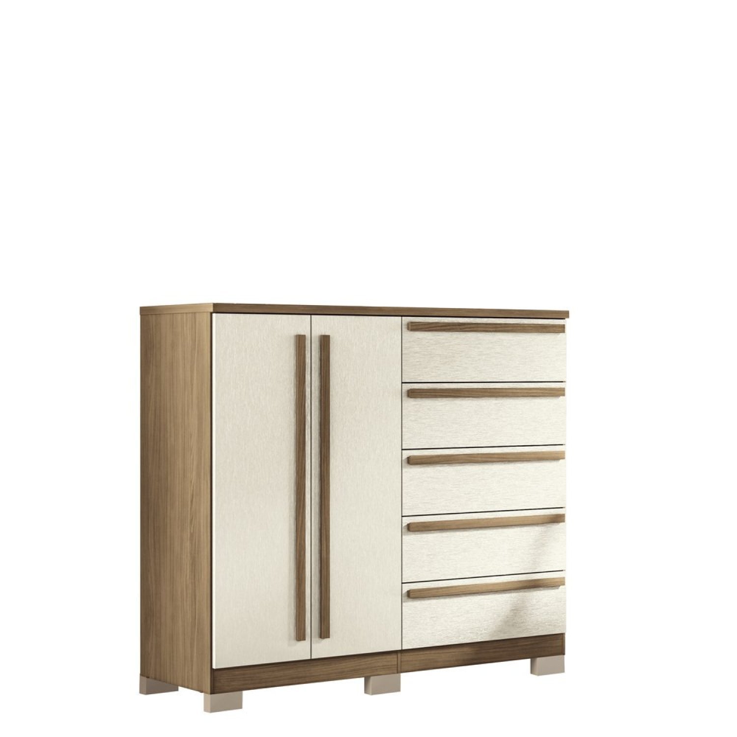 Cômoda 2 Portas 5 Gavetas Málaga Gold com Pés - 3