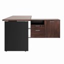 Ver imagem 6 de Mesa L Diretor 150cm a 170cm Armário Lateral e Gavetas F5 Cor:marsala com Preto