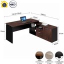 Ver imagem 3 de Mesa L Diretor 150cm a 170cm Armário Lateral e Gavetas F5 Cor:marsala com Preto