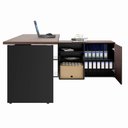 Ver mais imagens de Mesa L Diretor 150cm a 170cm Armário Lateral e Gavetas F5 Cor:marsala com Preto