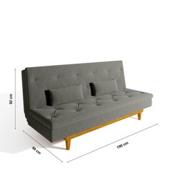 Sofá Cama 3 Lugares em Suede Tokio Yescasa - 3