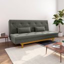 Ver imagem 1 de Sofá Cama 3 Lugares em Suede Tokio Yescasa Cinza