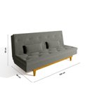 Ver imagem 3 de Sofá Cama 3 Lugares em Suede Tokio Yescasa Cinza
