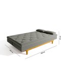 Ver imagem 4 de Sofá Cama 3 Lugares em Suede Tokio Yescasa Cinza