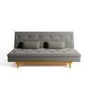 Ver imagem 5 de Sofá Cama 3 Lugares em Suede Tokio Yescasa Cinza