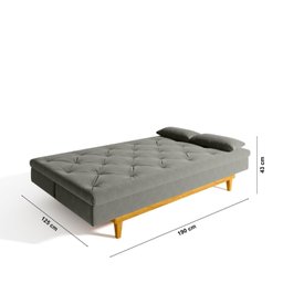 Sofá Cama 3 Lugares em Suede Tokio Yescasa - 4