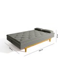 Ver imagem 4 de Sofá Cama 3 Lugares em Suede Tokio Yescasa