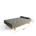 Ver imagem 4 de Sofá Cama 3 Lugares em Suede Tokio Yescasa Cinza