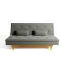 Ver imagem 5 de Sofá Cama 3 Lugares em Suede Tokio Yescasa Cinza