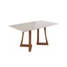 Mesa de Jantar Pés Madeira Maciça com Vidro 6 Cadeiras Madeira Dalia Anna Âmbar/Off White - 7