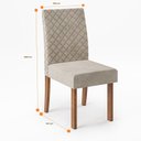 Ver imagem 6 de Mesa de Jantar Pés Madeira Maciça com Vidro 6 Cadeiras Madeira Dalia Anna Âmbar/Off White