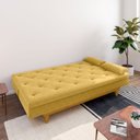 Ver imagem 2 de Sofá Cama 3 Lugares em Suede Tokio Yescasa Amarelo Mostarda