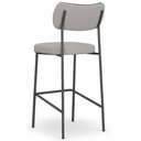 Ver imagem 4 de Kit 2 Banquetas Alta Sala de Jantar Lisa Pés Preto Linho/PU Cinza/Preto m² - Monari Design
