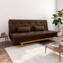 Ver imagem 1 de Sofá Cama Suede 3 Lugares Tokio Yescasa Marrom