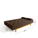 Ver imagem 6 de Sofá Cama Suede 3 Lugares Tokio Yescasa Marrom