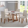 Mesa de Jantar Pés Madeira Maciça com Vidro 4 Cadeiras Madeira Dalia Anna - 1