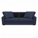 Ver imagem 5 de Sofá Decorativo Sala de Estar Champions 4 Lugares 240cm Bipartido Couro Azul Marinho - Mozzelar