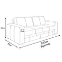 Ver imagem 4 de Sofá Decorativo Sala de Estar Champions 4 Lugares 240cm Bipartido Couro Azul Marinho - Mozzelar