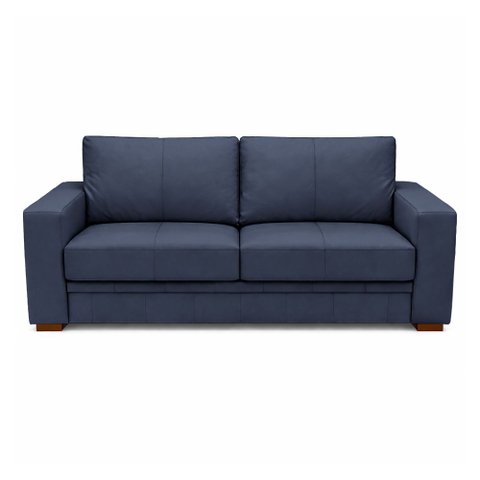Sofá Decorativo Sala de Estar Champions 4 Lugares 240cm Bipartido Couro Azul Marinho - Mozzelar