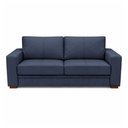 Ver imagem 1 de Sofá Decorativo Sala de Estar Champions 4 Lugares 240cm Bipartido Couro Azul Marinho - Mozzelar
