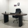 Mesa para Escritório com Curvas Orgânicas, Pés Ripados e Tampo Tamburato Diretor 2 Metros  - 21