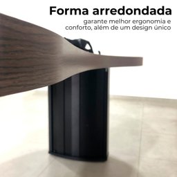 Mesa para Escritório com Curvas Orgânicas, Pés Ripados e Tampo Tamburato Diretor 2 Metros  - 10